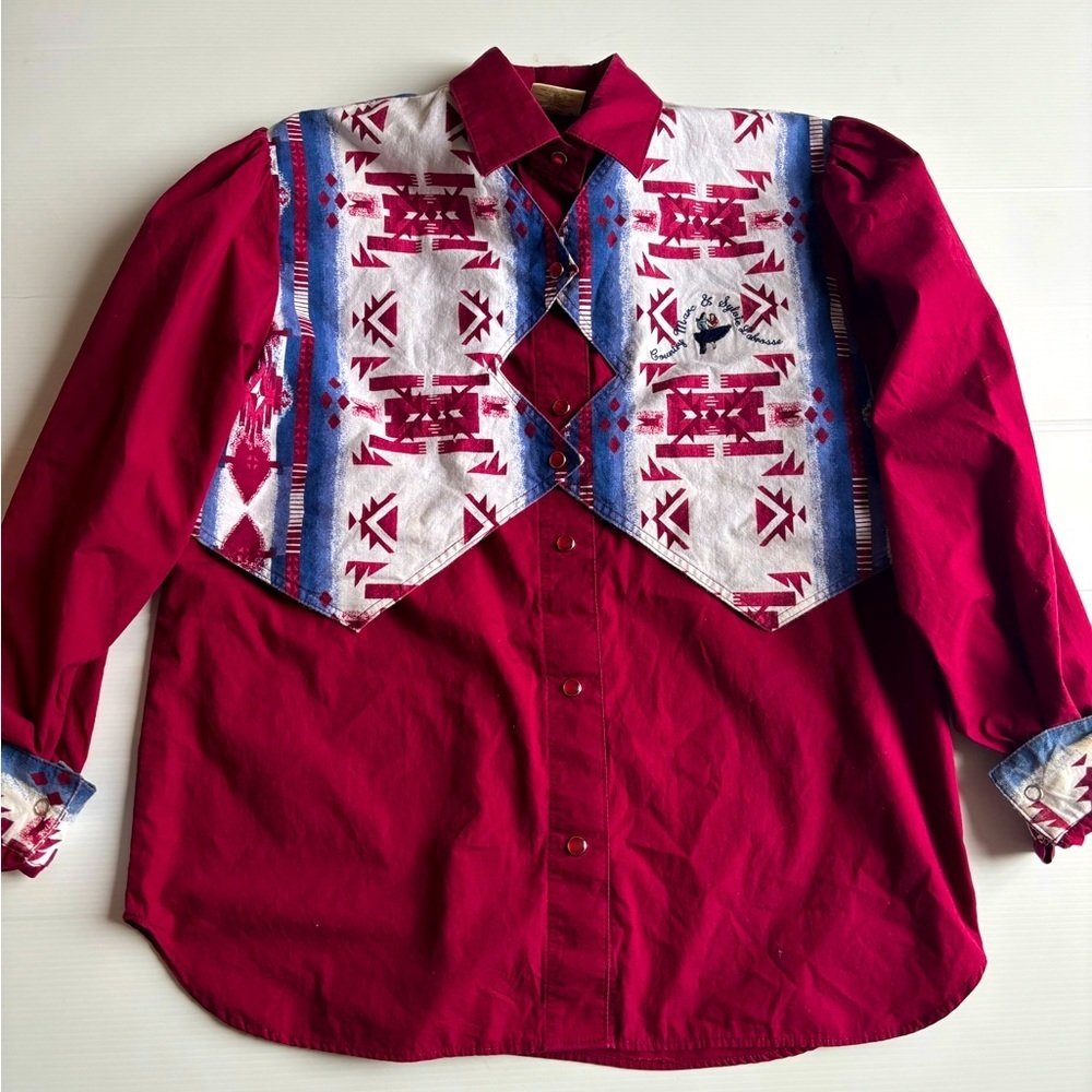 Vintage Le Pure Sang Western Button Up Shirt Large - Picture 1 of 8